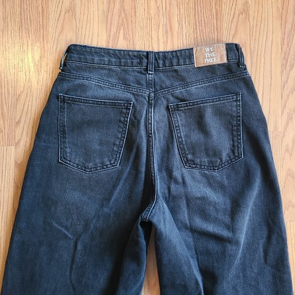 WE THE FREE PEOPLE WESTWARD BARREL JEANS VINTAGE BLACK ANKLE HIGH RISE sz 29 - Picture 5 of 8